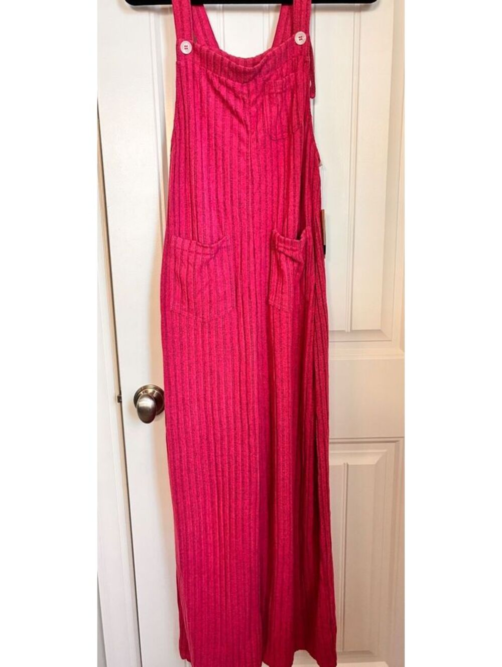Halara Pink Ribbed Overalls Jumpsuit Size S